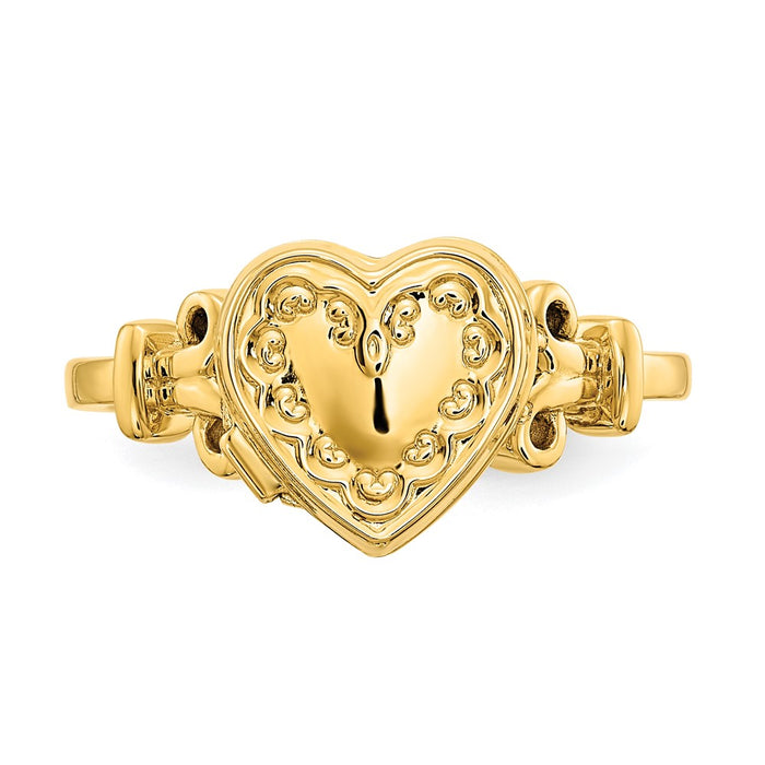 Buy Designer 14K Yellow Gold Heart-Shaped Locket Ring | 10mm & Stylish-5
