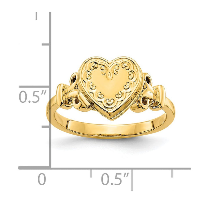 Buy Designer 14K Yellow Gold Heart-Shaped Locket Ring | 10mm & Stylish-3