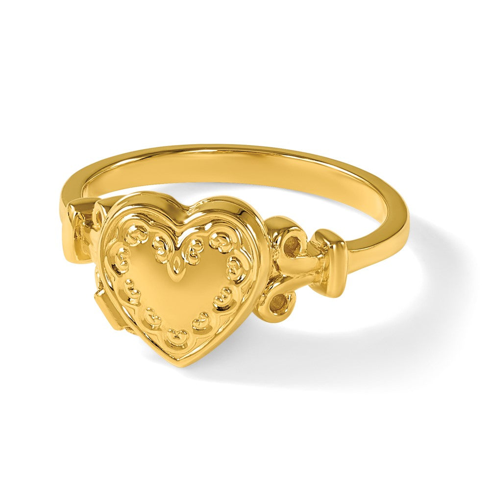 Buy Designer 14K Yellow Gold Heart-Shaped Locket Ring | 10mm & Stylish