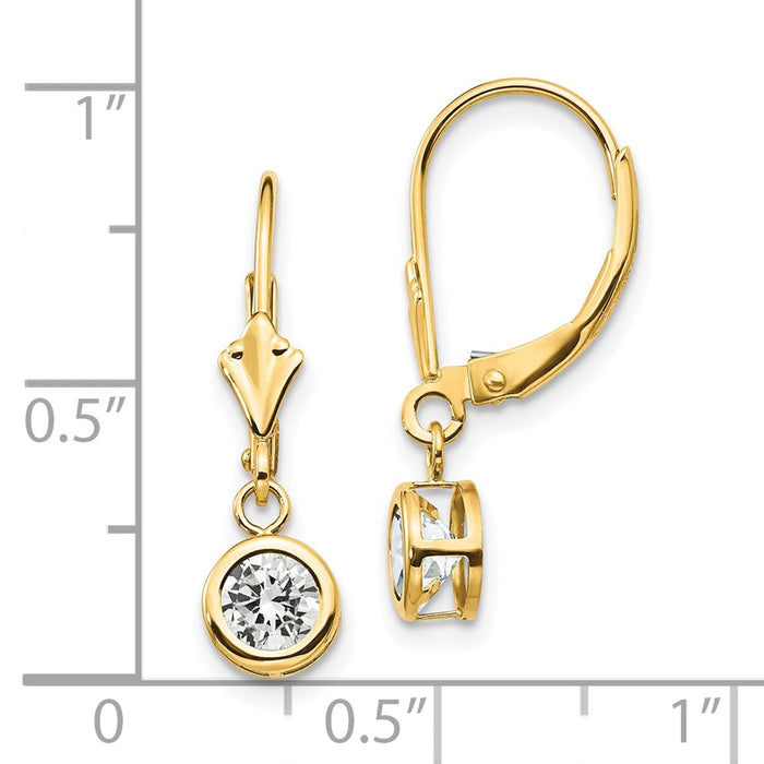 Buy Stylish 14K Gold 5mm Cubic Zirconia Leverback Earrings - Affordable Luxury-4