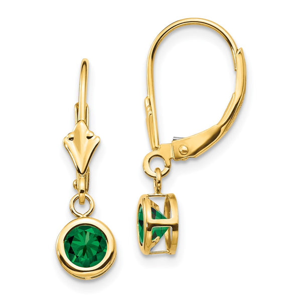 14K Gold 5mm Mount St. Helens Leverback Earrings