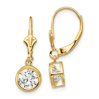 Shop Stylish 14K Gold 6mm Cubic Zirconia Leverback Earrings | Affordable Luxury