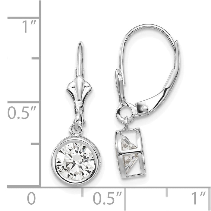 Shop Stylish 14K White Gold 6mm Cubic Zirconia Leverback Earrings - Affordable Luxury-4