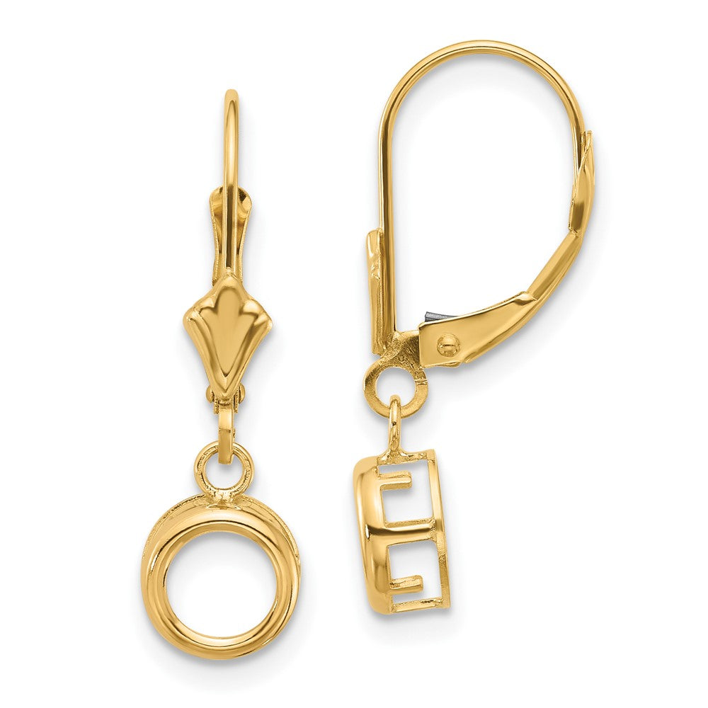 High-Quality 14K Gold 6mm Round Leverback Earring Settings - Stylish Value!