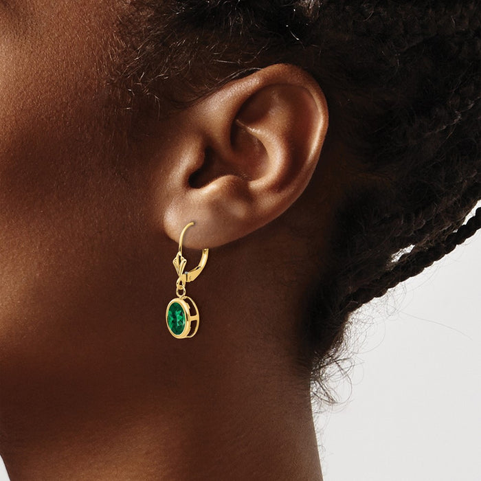 Buy Exclusive 14K Gold Oval Leverback Earrings - Stylish & Affordable Jewelry-3