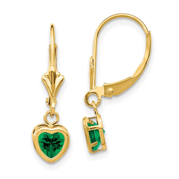 14K Gold 5mm Heart-Shaped Mount St. Helens Earrings - Style GR1-1015325