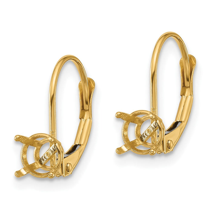 Shop Exclusive 14K Gold 5mm Round Leverback Earring Settings - Stylish Value!-2