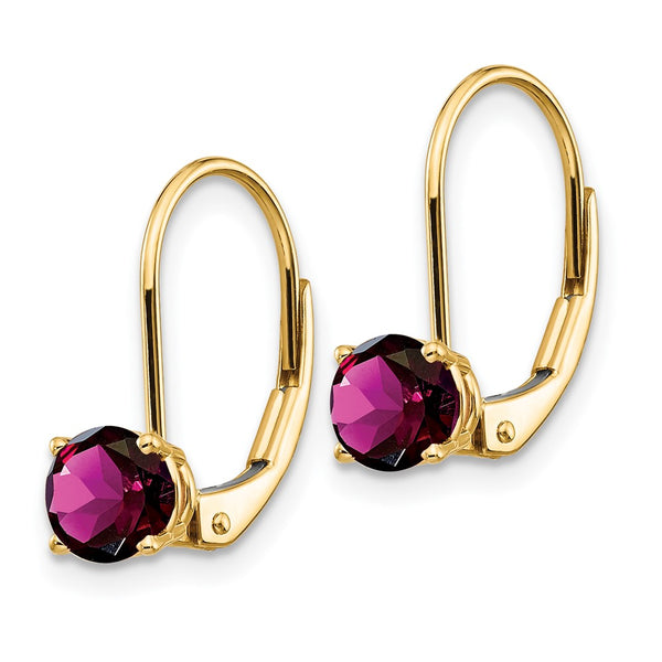 14K Gold 5mm Amethyst Leverback Earrings - Style GR1-1020520
