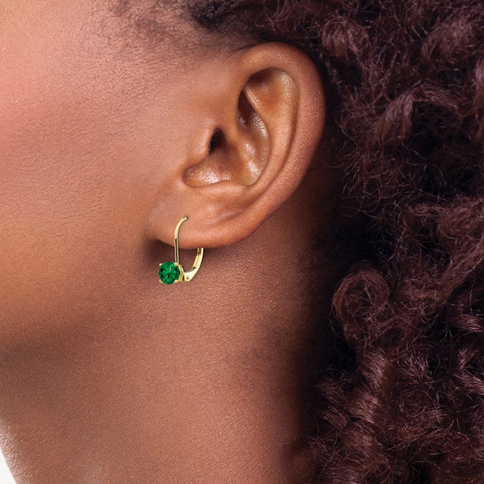 Shop Stylish 14K Gold Leverback Earrings - 5mm Mount St. Helens Design-3