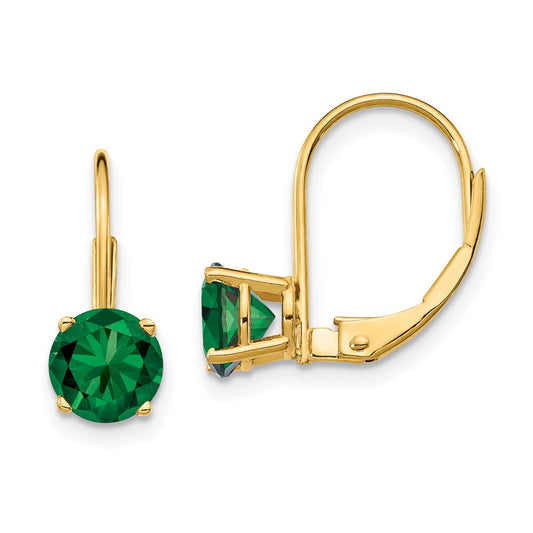 Buy Stylish 14K Gold 6mm Mount St. Helens Leverback Earrings - Luxury Value!