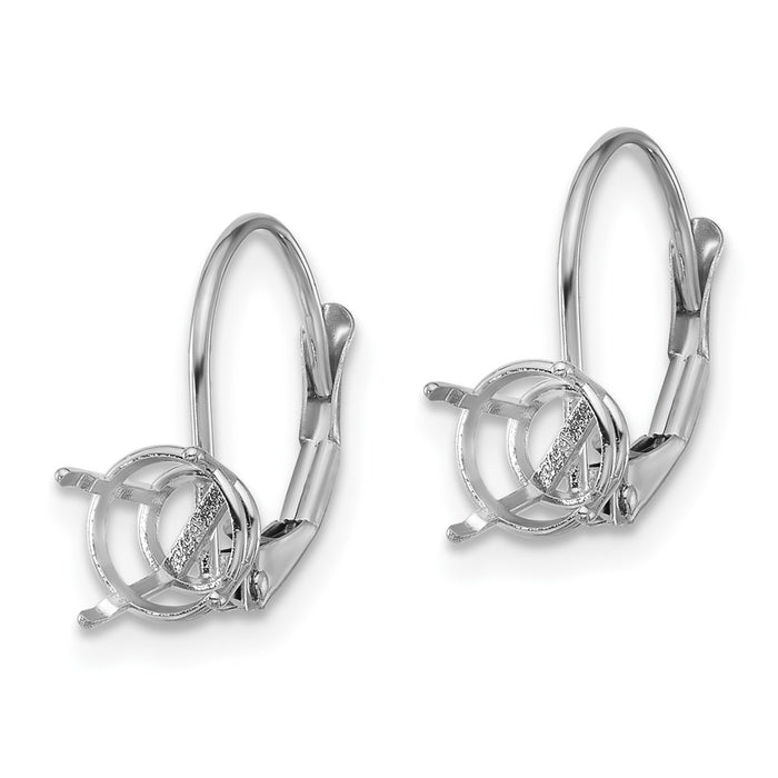 Shop Stylish 14K White Gold 6mm Round Leverback Earrings - Luxury Design-2