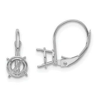 Shop Stylish 14K White Gold 6mm Round Leverback Earrings - Luxury Design