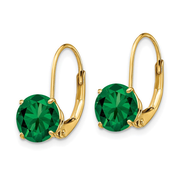 14K Gold 7mm Mount St. Helens Leverback Earrings