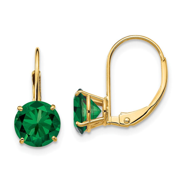 14K Gold 7mm Mount St. Helens Leverback Earrings