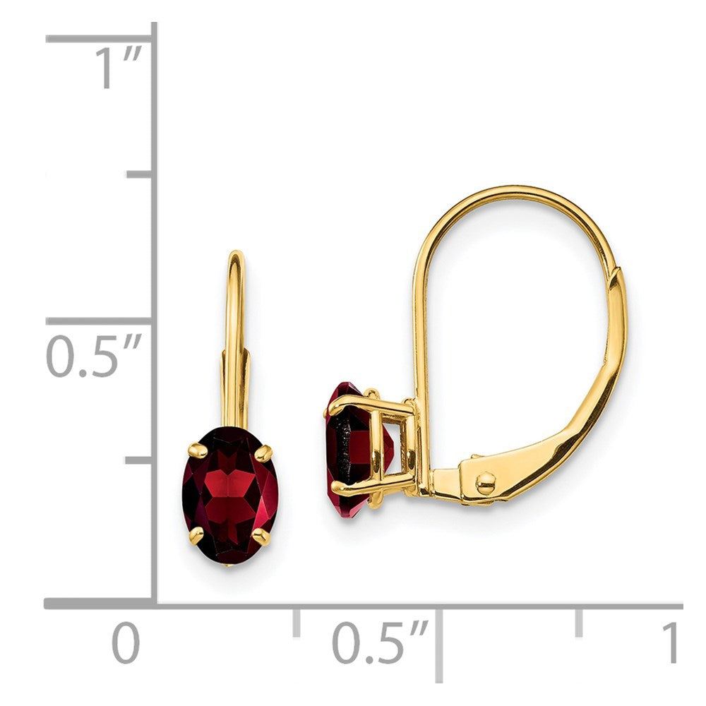 Shop Stylish 14K Gold Oval Garnet Earrings 6x4mm - Affordable Luxury!