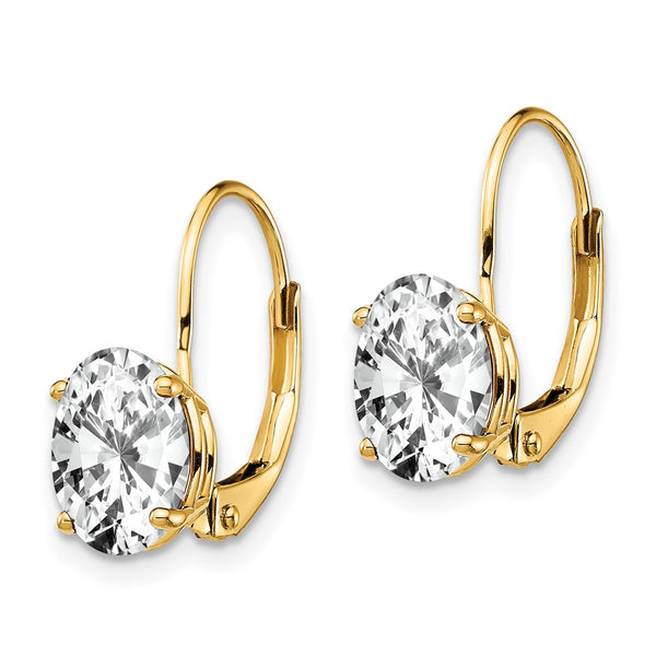 14K Gold 8x6mm Oval Leverback Earring Settings