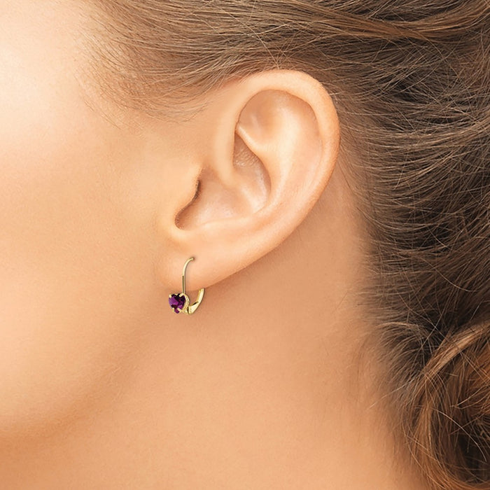 Shop Exclusive 14K Gold Heart-Shaped Rhodolite Garnet Earrings - 5mm Luxury-3