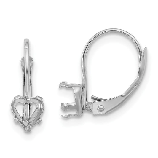 Shop Stylish 14K White Gold 5mm Heart-Shaped Leverback Earrings