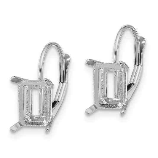 Buy Exclusive 14K White Gold Emerald Leverback Setting - 7x5mm, Stylish Value