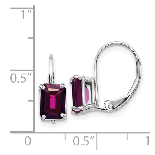 Shop Exclusive 14K White Gold Earrings | 7x4mm Rhodolite Garnet, Affordable Luxury