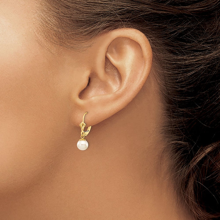 Buy Stylish 14K White Gold 6-7mm Pearl Dangle Earrings - Luxury Value-3