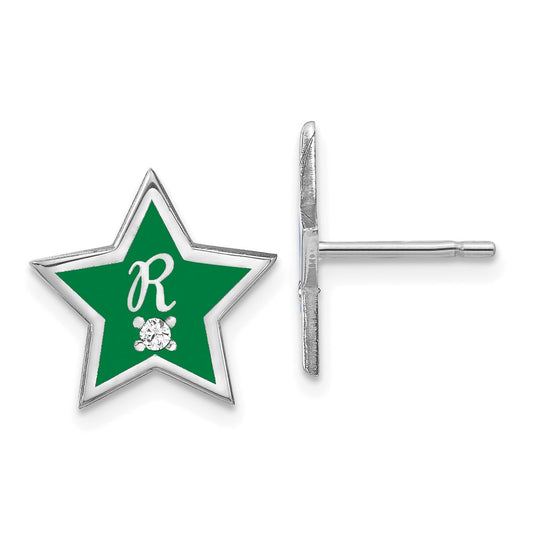 Designer Sterling Silver RH-Plated Initial E Star Earrings - Stylish & Affordable!