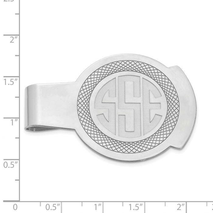 Buy Exclusive 10K White Gold Money Clip - Stylish Monogram Design, 2.5oz-3