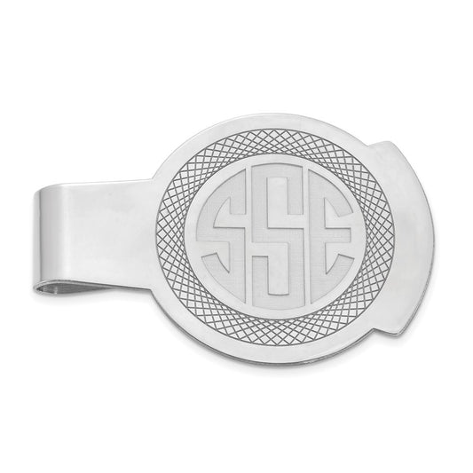 Buy Exclusive 10K White Gold Money Clip - Stylish Monogram Design, 2.5oz