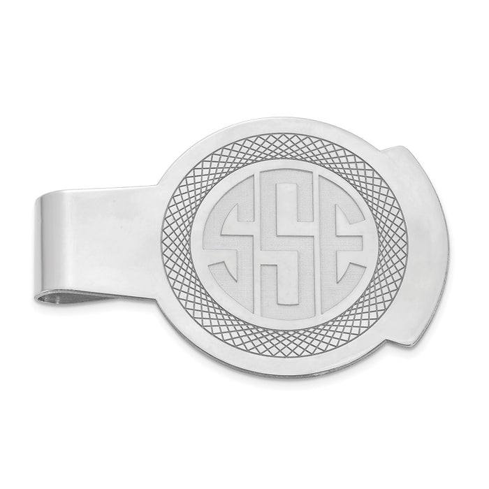 Buy Exclusive 10K White Gold Money Clip - Stylish Monogram Design, 2.5oz-1