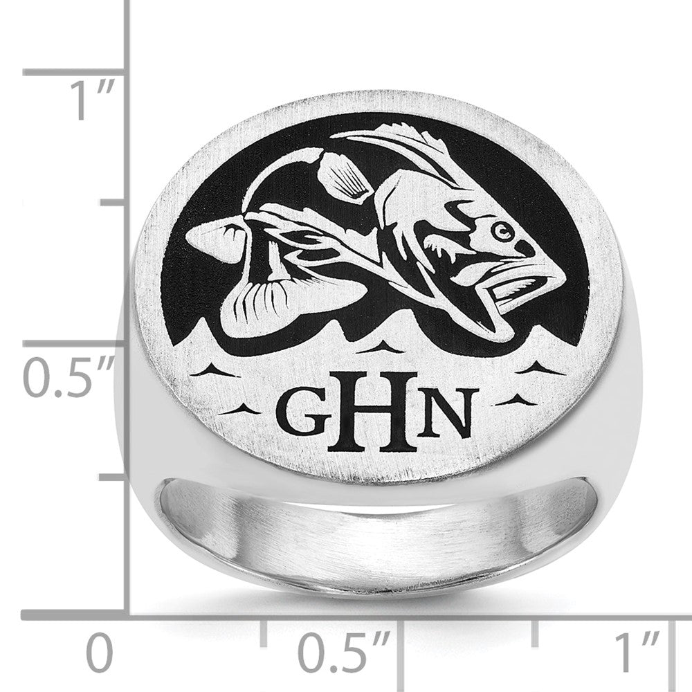 High-Quality Large Round Epoxy Signet Ring in Sterling Silver - Stylish Value