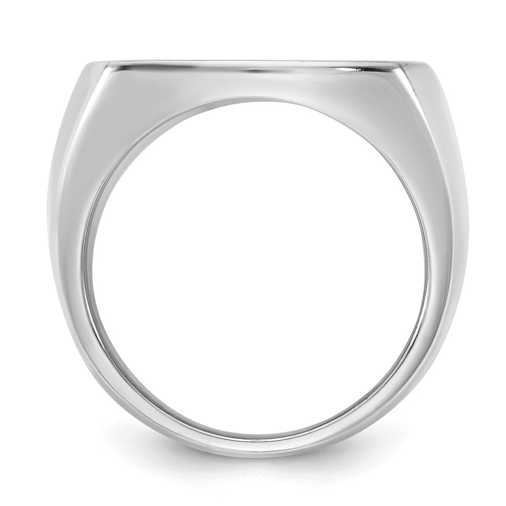 Exclusive Rhodium-Plated Sterling Silver Antler Monogram Cushion Ring - Stylish Design
