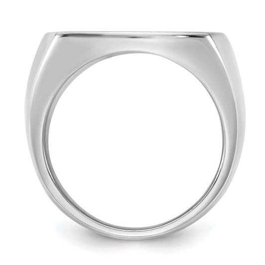 Exclusive Rhodium-Plated Sterling Silver Antler Monogram Cushion Ring - Stylish Design