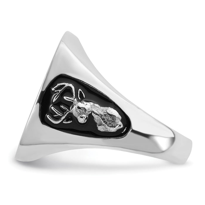 Exclusive Sterling Silver Antler Monogram Cushion Ring - Stylish & Rhodium-Plated-3
