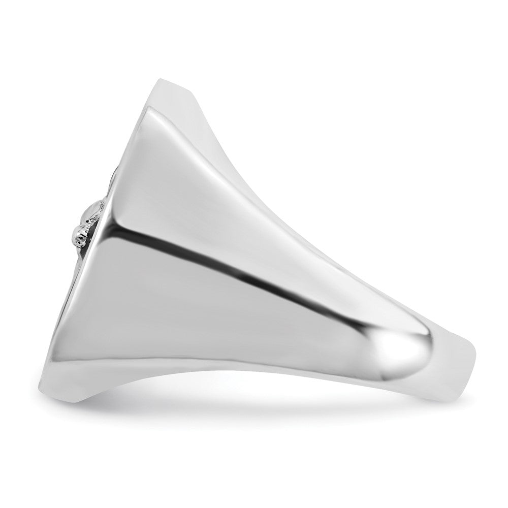 Buy Stylish Sterling Silver Rhodium-Plated Monogrammed Deer Cushion Ring