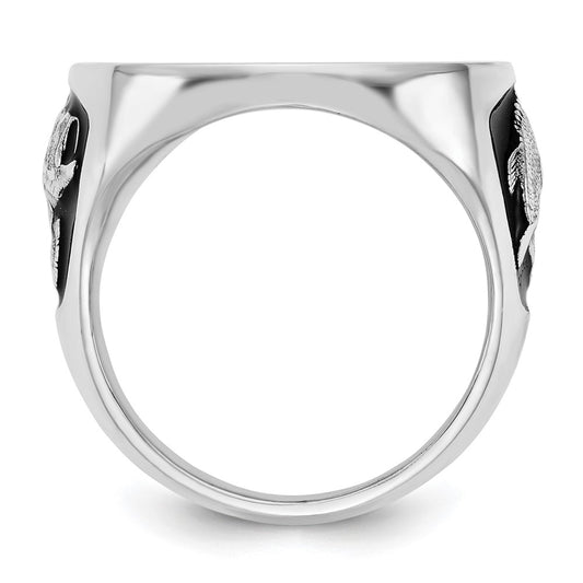 Shop Exclusive Sterling Silver Rhodium-Plated Bass Monogram Ring - Stylish Design