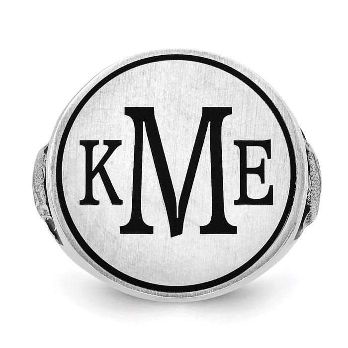Shop Exclusive Sterling Silver Rhodium-Plated Bass Monogram Ring - Stylish Design-4