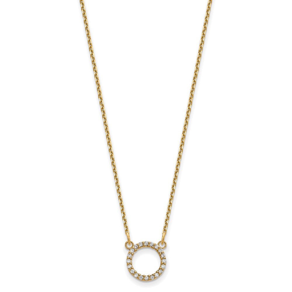 Exclusive 14K Gold Diamond Circle Pendant Necklace - Stylish & Affordable Luxury
