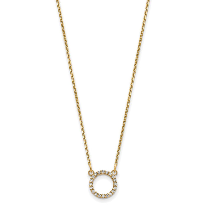 Exclusive 14K Gold Diamond Circle Pendant Necklace - Stylish & Affordable Luxury-2