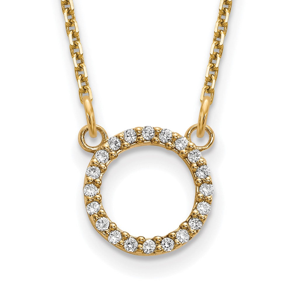 Exclusive 14K Gold Diamond Circle Pendant Necklace - Stylish & Affordable Luxury