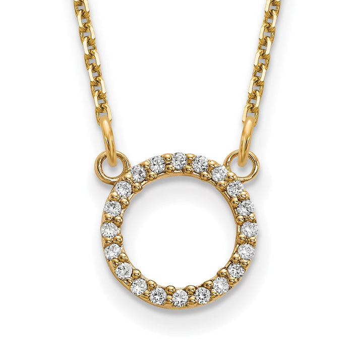 Exclusive 14K Gold Diamond Circle Pendant Necklace - Stylish & Affordable Luxury-1