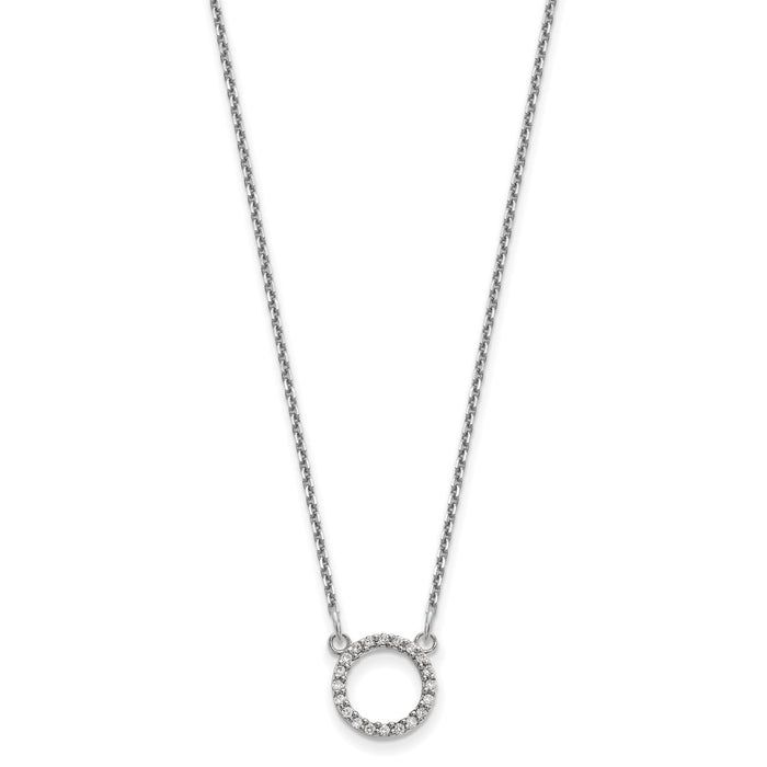 Exclusive 14K White Gold Diamond Circle Pendant Necklace - Stylish Luxury Jewelry-2