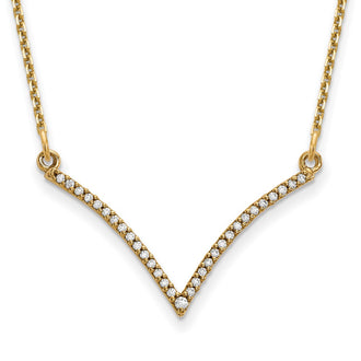 Shop Exclusive 14K Yellow Gold Diamond V Pendant Necklace - Stylish & Affordable!