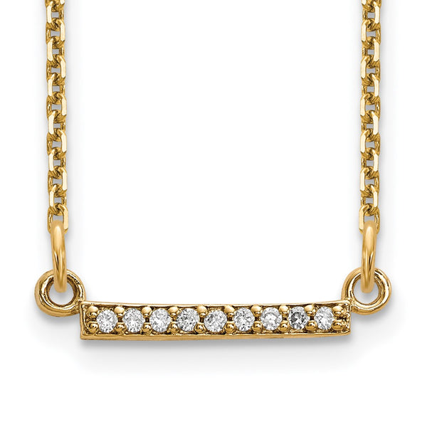 14K Gold Tiny Diamond Bar Necklace - Style GR1-1015246