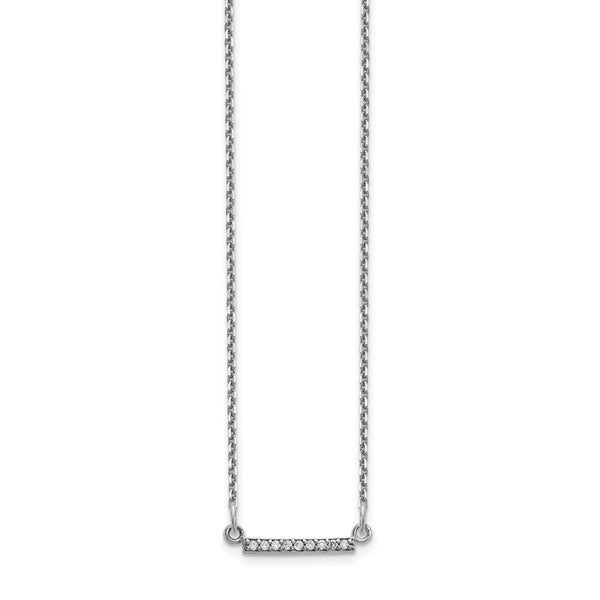 14K White Gold Delicate Diamond Bar Necklace - Style GR1-1015254