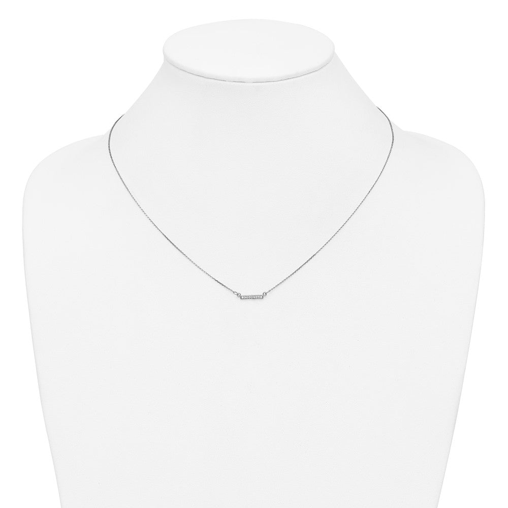 Exclusive 14K White Gold Delicate Diamond Bar Necklace - Stylish & Affordable!