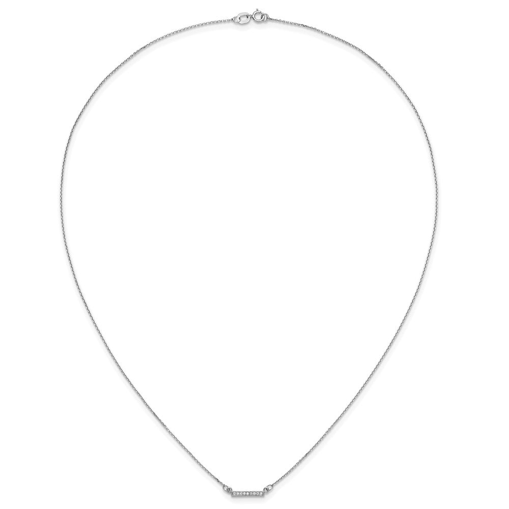 Exclusive 14K White Gold Delicate Diamond Bar Necklace - Stylish & Affordable!