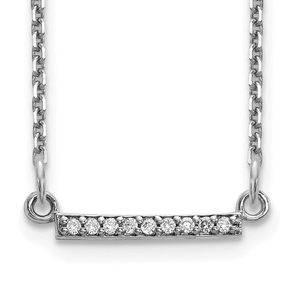 14K White Gold Delicate Diamond Bar Necklace - Style GR1-1015254