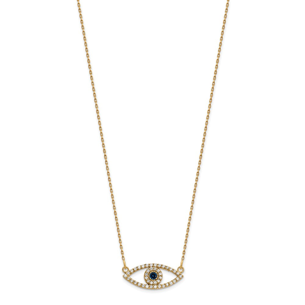 Buy Exclusive 14K Gold Small Diamond & Sapphire Evil Eye Necklace - Stylish Value