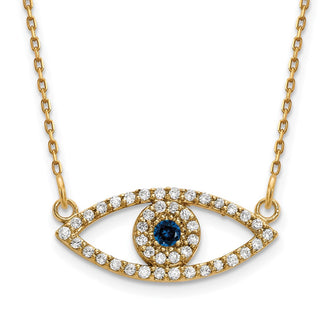 Buy Exclusive 14K Gold Small Diamond & Sapphire Evil Eye Necklace - Stylish Value