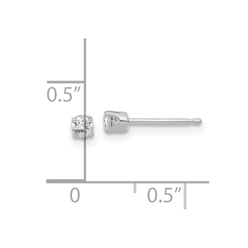 Buy Stylish 14K White Gold AA Diamond Stud Earrings - Complete Set, 0.85mm